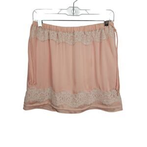Banana Republic NWT Women's Peach and Ivory Lace Mini Skirt Size Small